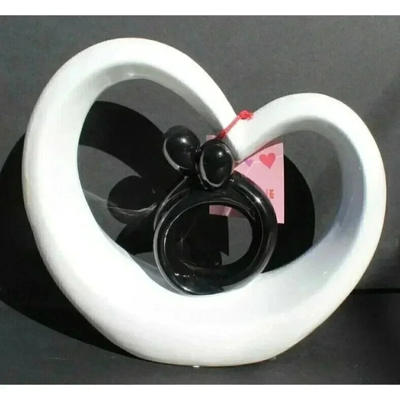New Large Porcelain Heart Couple Wedding Valentine Love Figurine Decor - Picture 1 of 3